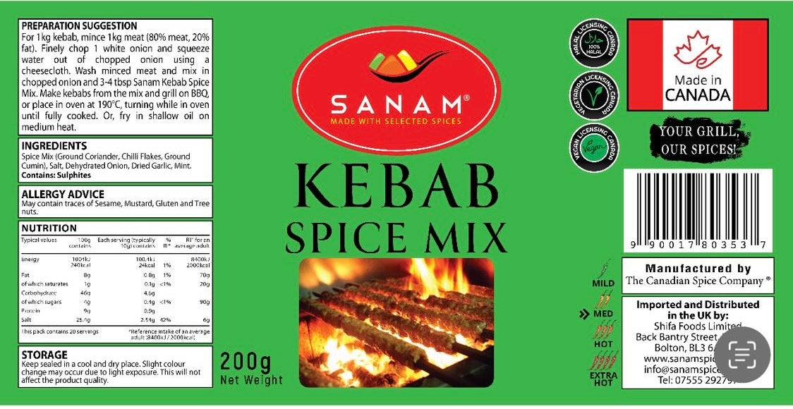 Sanam Kebab Spice Mix 200g