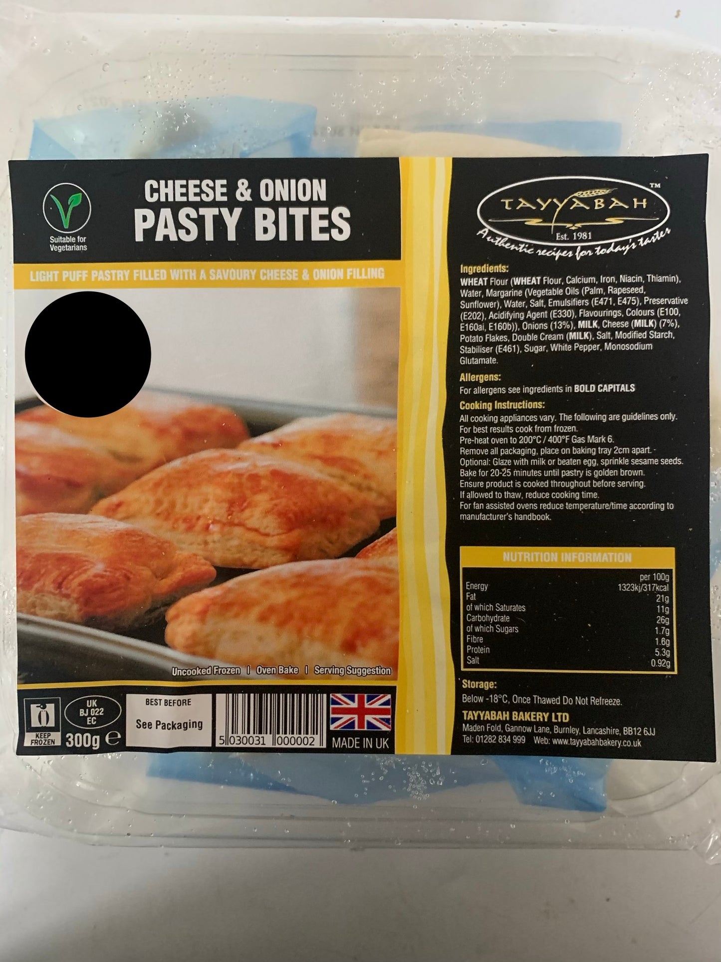 Tayyabah Pasty Bites - Cheese & Onion 300g