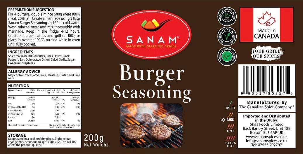 Sanam Burger Seasoning Spice 200g