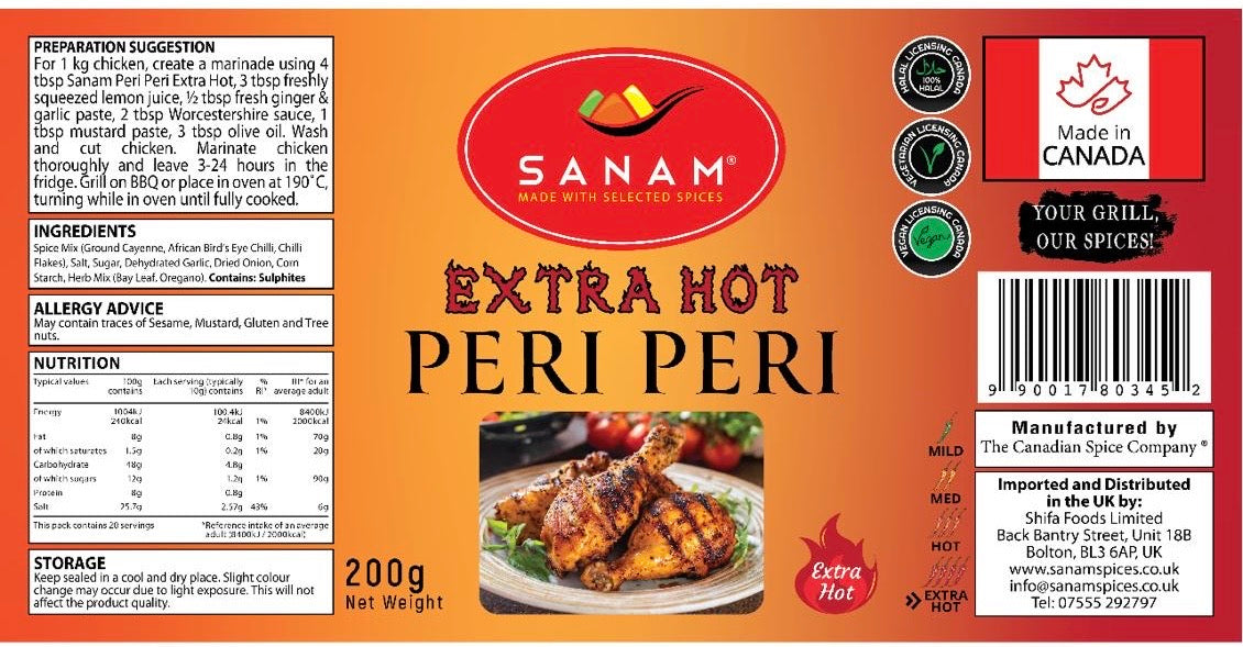 Sanam Extra Hot Peri Peri Spice 200g