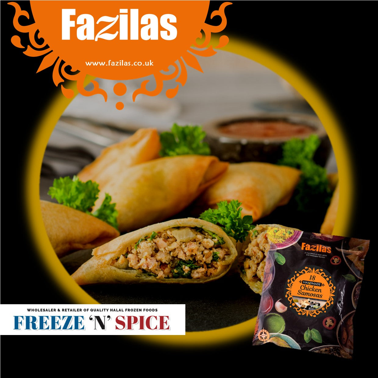 Fazilas Premium Range Samosas 18S - Chicken