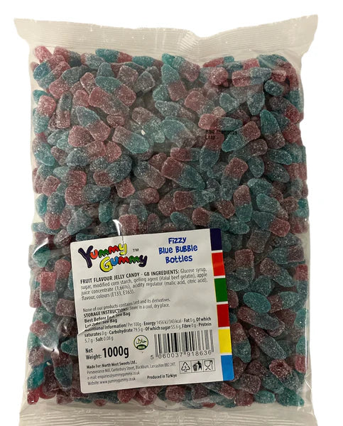 Yummy Gummy Fizzy Blue Bubble Bottles 1000g