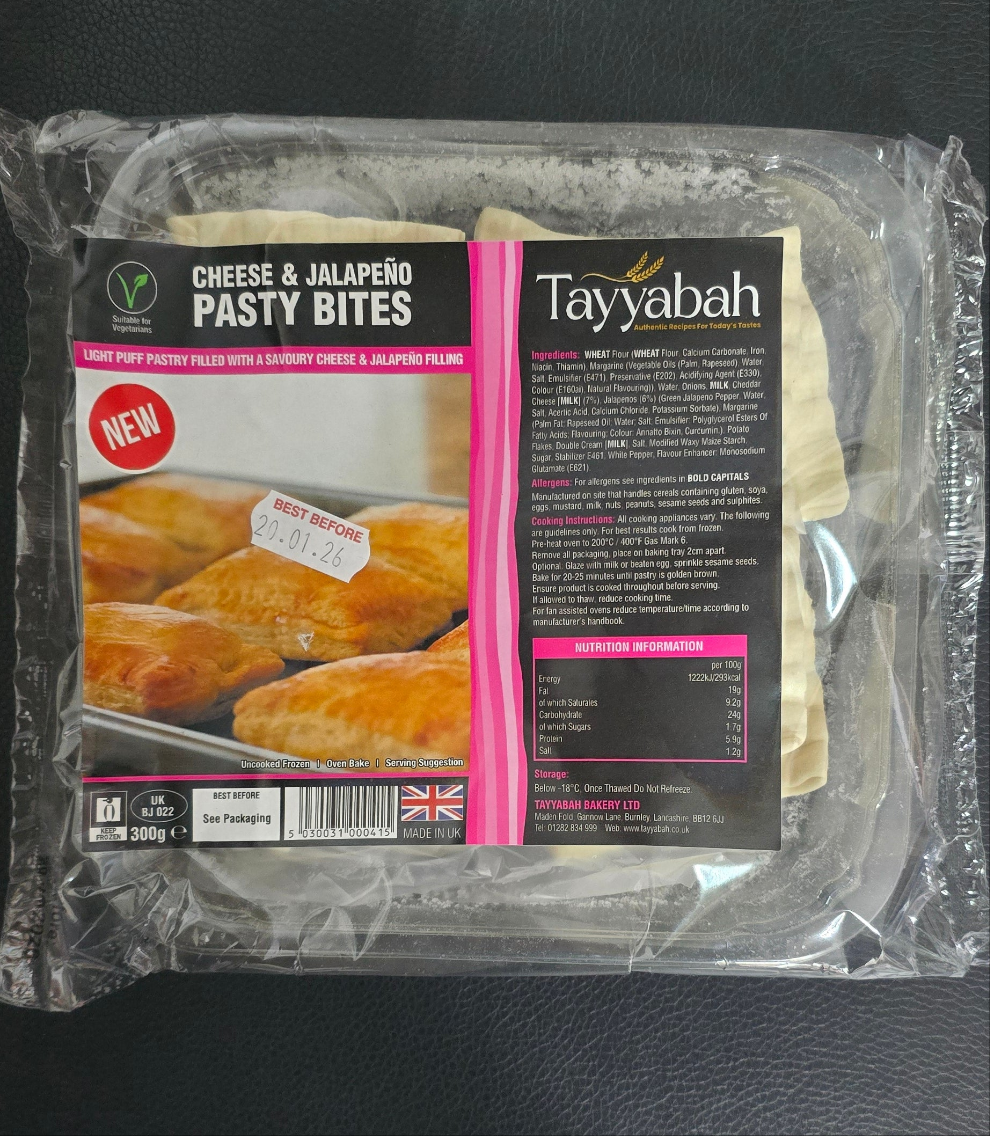 Tayyabah Cheese & Jalapeno Pasty Bites