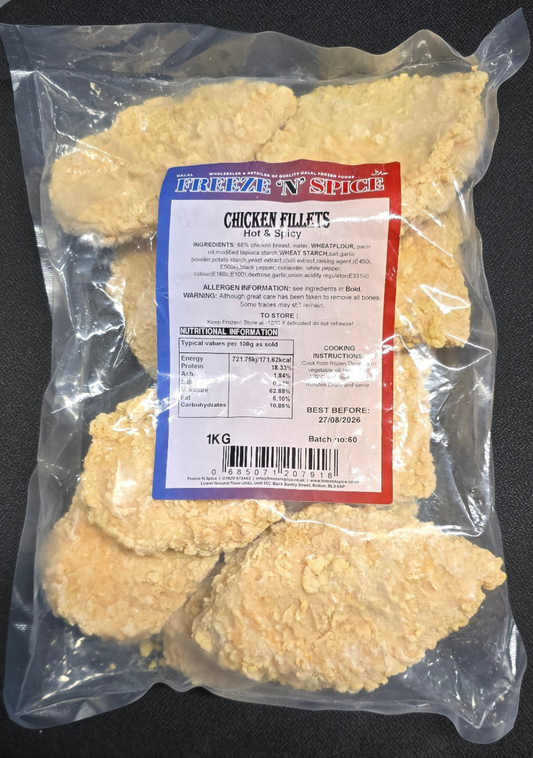 Freeze N Spice - Hot & Spicy Chicken Fillet 1kg