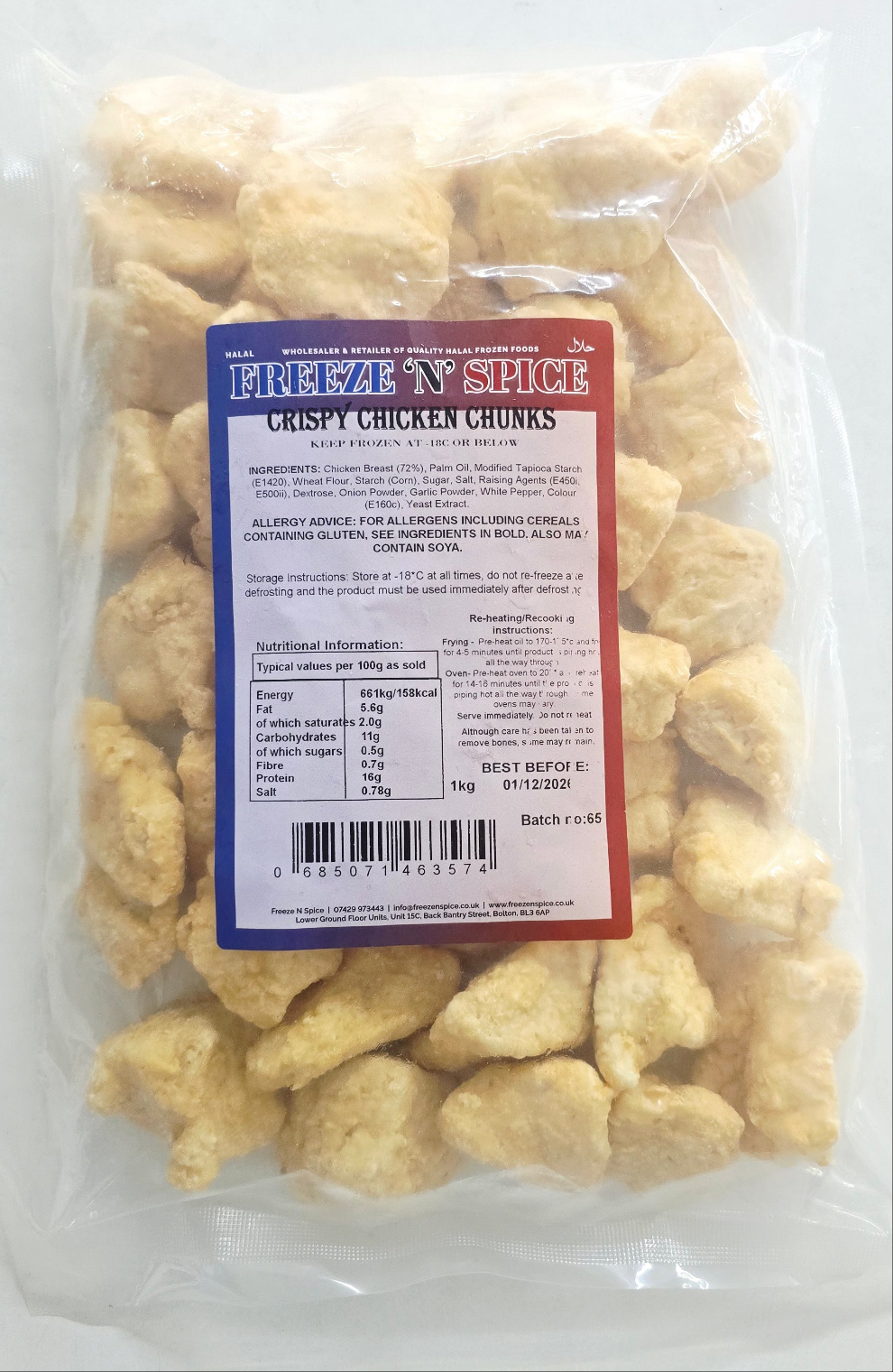 Freeze N Spice - Crispy Chicken Chunks 1kg