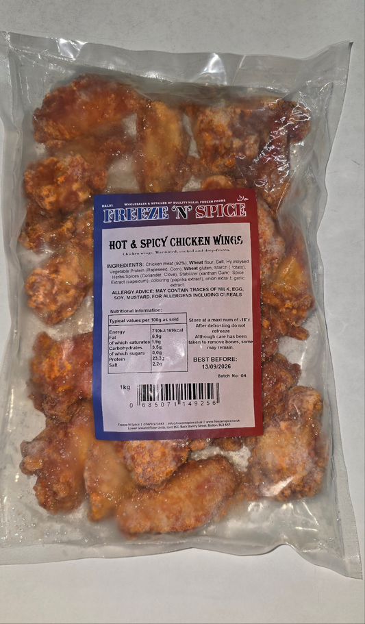 Freeze N Spice - Hot & Spicy Chicken Wings 1kg