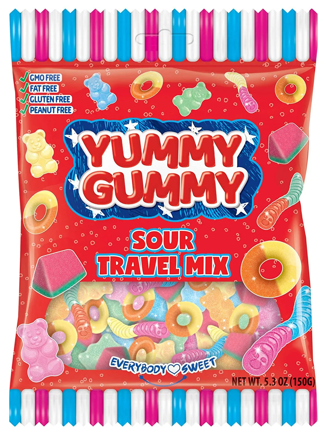 Yummy Gummy Sour Travel Mix 150g
