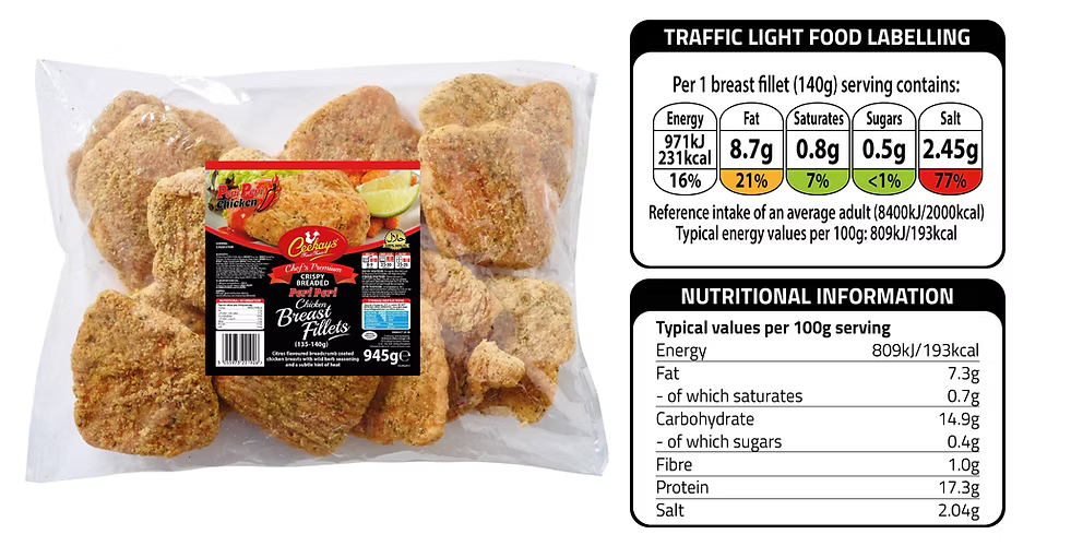 CK's Peri Peri Chicken Breast Fillets 945g 2 For £13