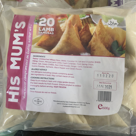 His Mums Lamb Samosas 50s