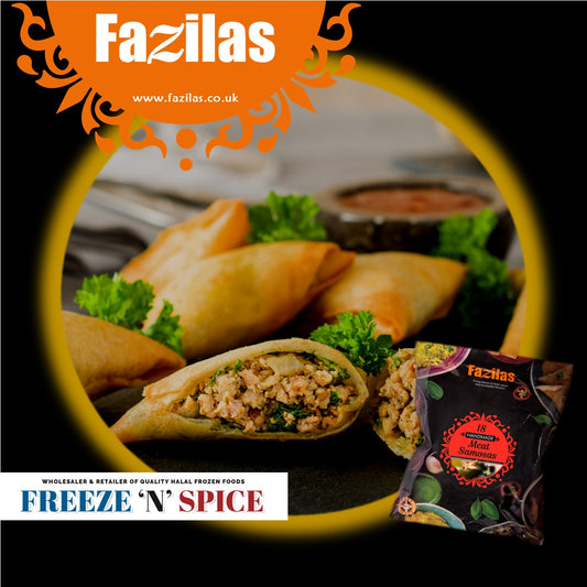 Fazilas Premium Range Samosas - Meat 18s