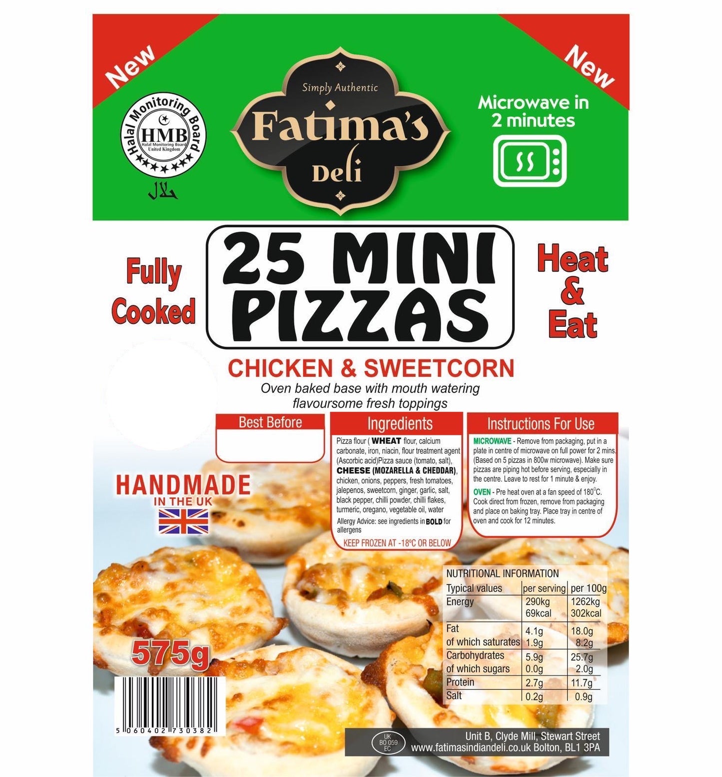 Fatimas India Deli Mini Pizzas 25 Pack