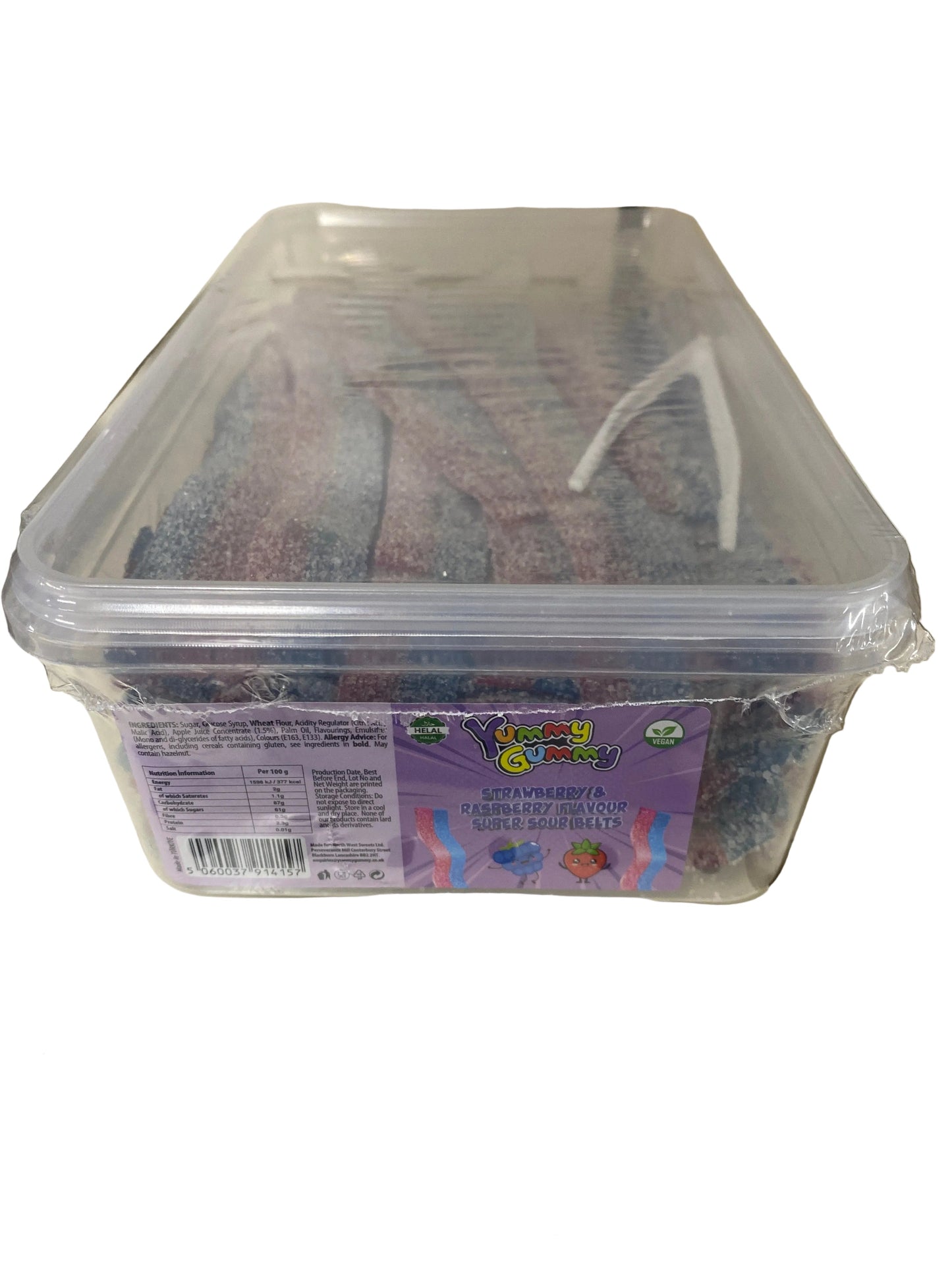 Yummy Gummy Raspberry & Strawberry Sour belts
