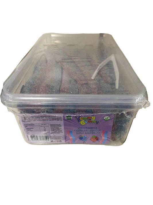 Yummy Gummy Raspberry & Strawberry Sour belts