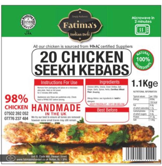 Fatimas Indian Deli Chicken Microwave Kebabs