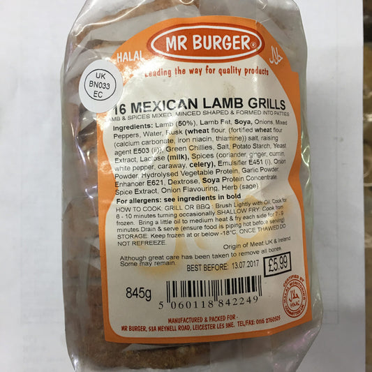 Mr Burger Mexi Grills  - Lamb