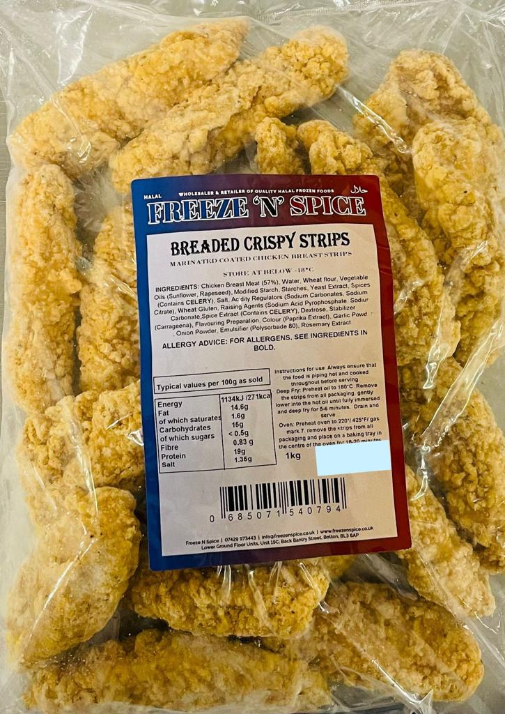 Freeze N Spice Breaded Crispy Strips 1kg