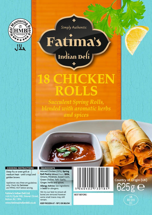 Fatima's Indian Deli Chicken Rolls 18s