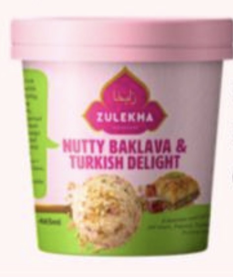 Zulekha’s Nutty baklava & Turkish delight ice cream