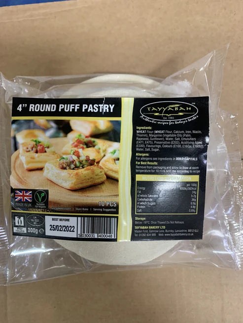 Tayyabah 4" round and square pastry 2 for £3.50