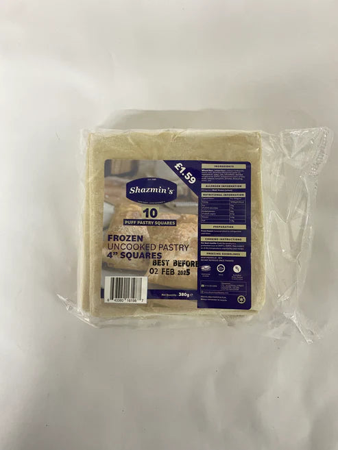 Shazmins 4" Puff Pastry Squares 10 Pieces 380g 3 For £3.75
