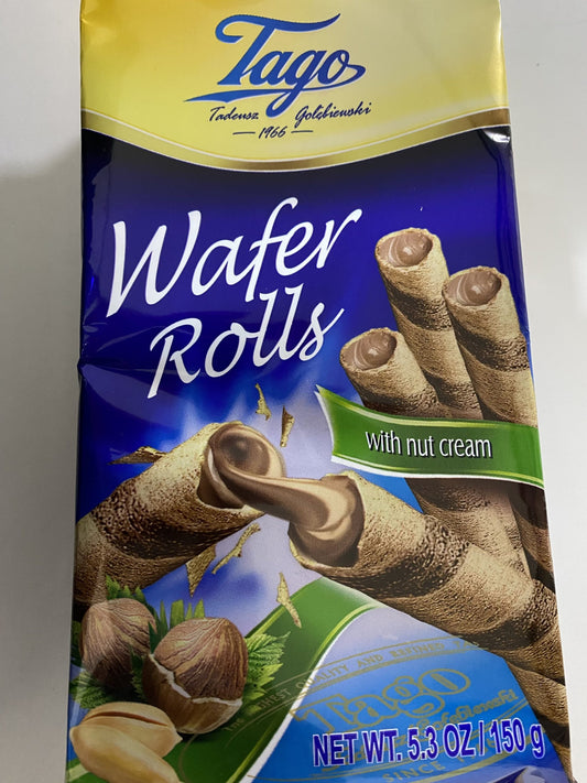 Tago Nut Cream Wafer Rolls 150g