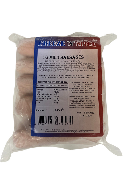 10 Mild Sausages