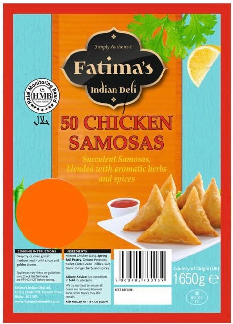 Fatima's Indian Deli Chicken Samosas 50s