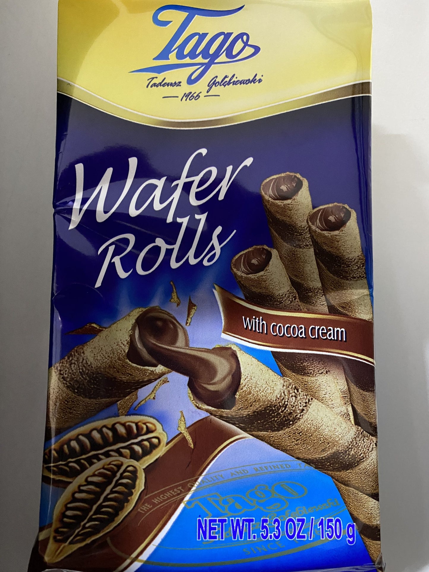 Tago Cocoa Wafer Rolls 150g