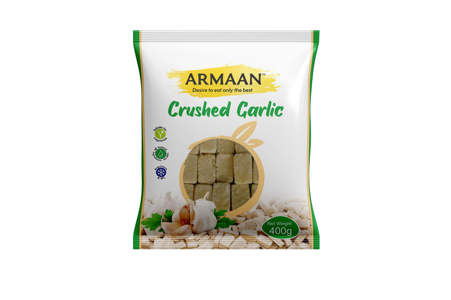 Armaan Crushed Garlic Cubes 400g