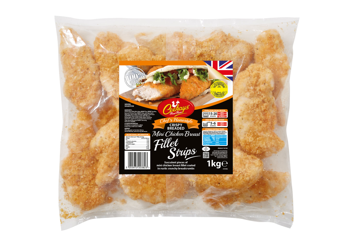 Ceekay's Crispy Breaded Chicken Mini Fillet Strips (HMC) 900g