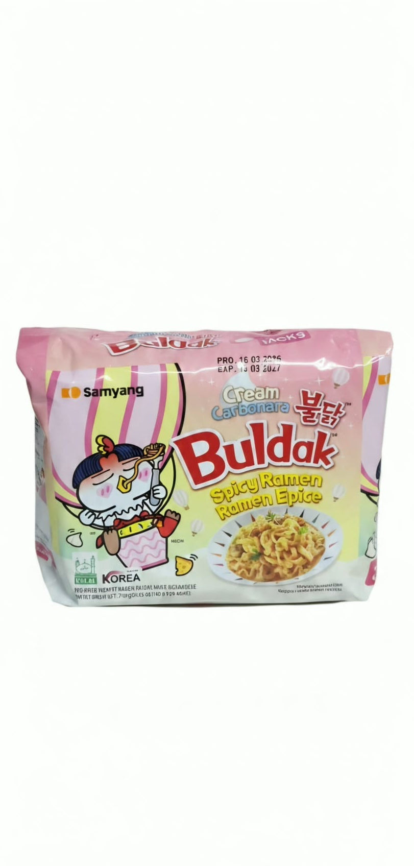 Buldak Cream Carbonara Spicy Ramen Multipack (5x140g)