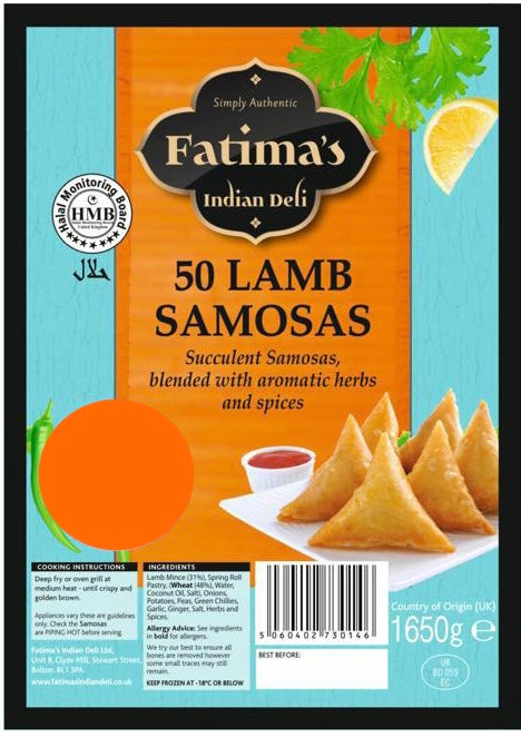 Fatima's Indian Deli Lamb Samosas 50s