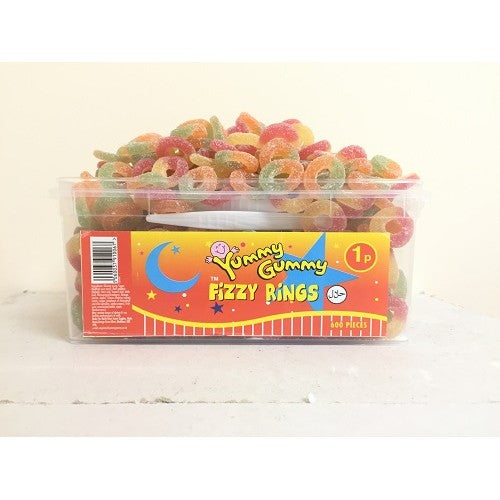 Yummy Gummy Fizzy Rings 1kg tubs