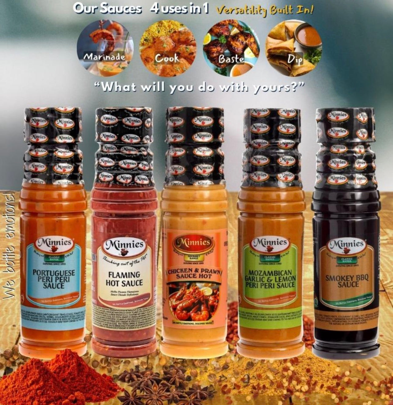 Minnies Sauces 250ml 2 For £3