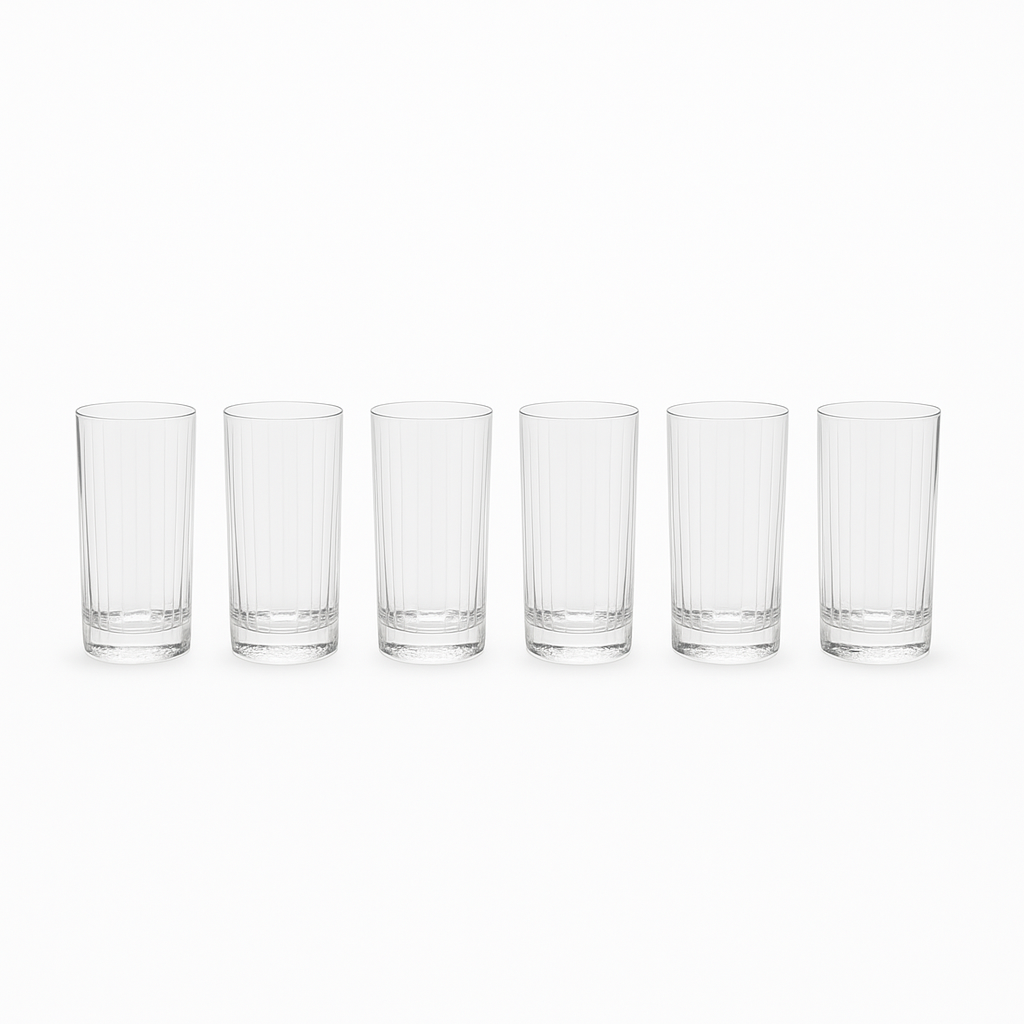 Tumbler Ribbed Glass Set 6pcs 285ml