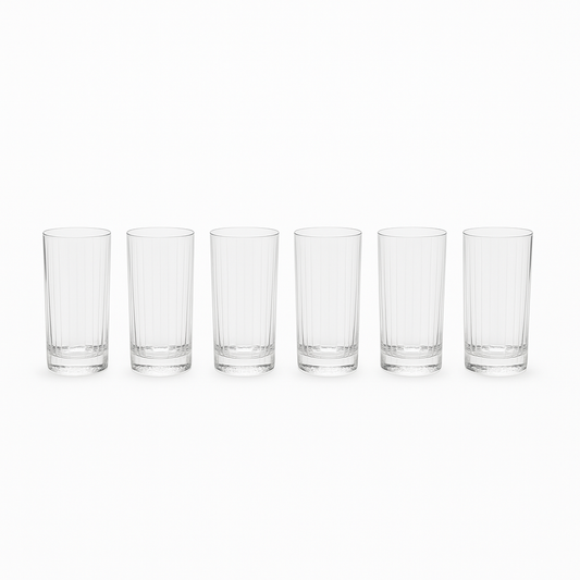 Tumbler Ribbed Glass Set 6pcs 285ml