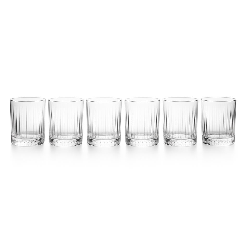 Ribbed Glass Tumbler set 6pcs 220ml