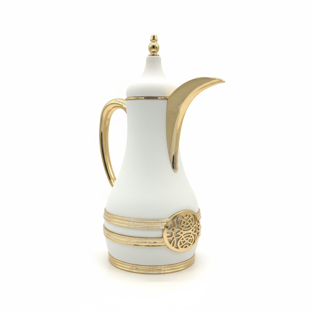 Vacuum Flask Top Press Hot/Cold 1lt White