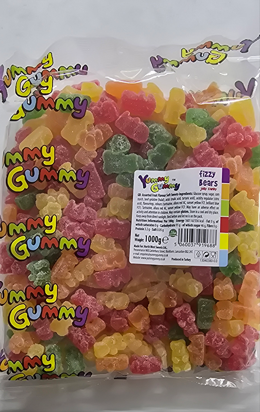 Yummy Gummy Fizzy Bears 1kg