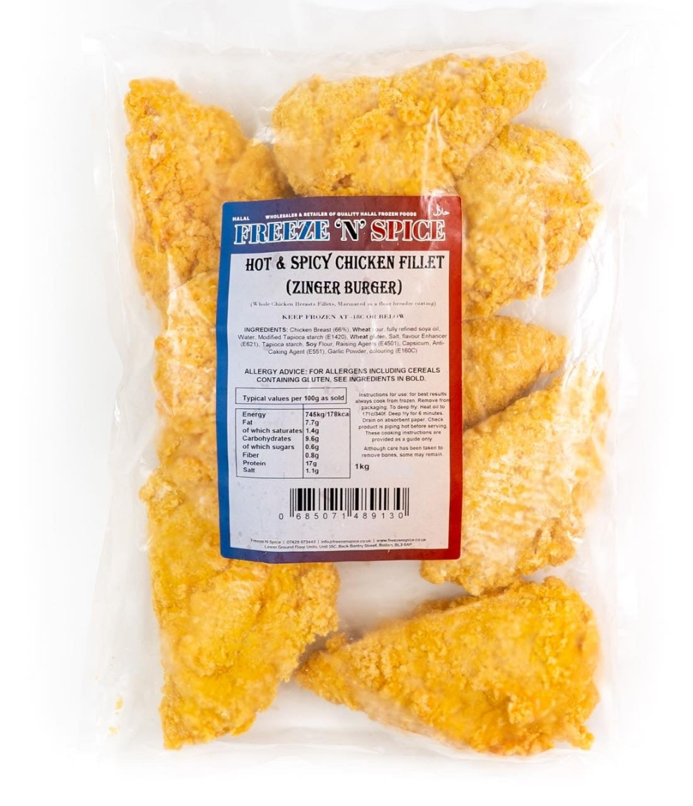 Freeze N Spice - Hot & Spicy Zinger Burger 1kg