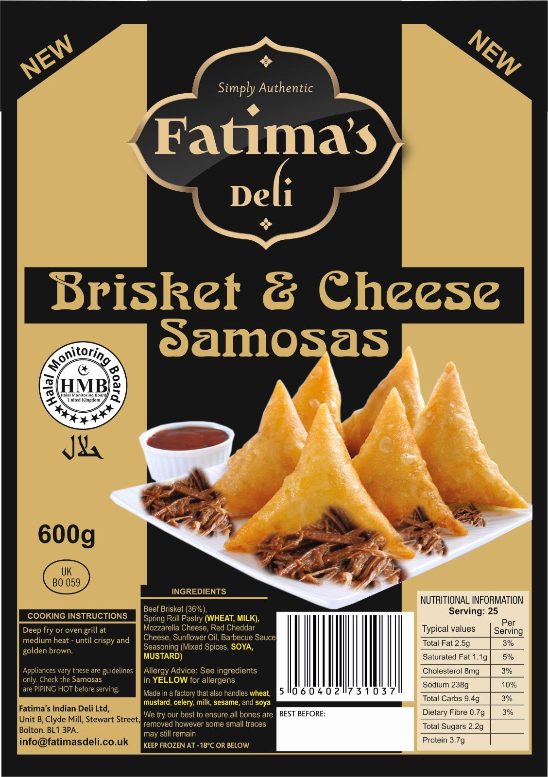 Fatima's Brisket and Cheese samosas