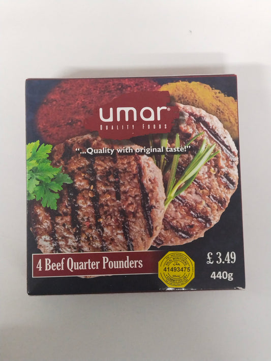 Umar QF Beef Quarter Pounders 4pk