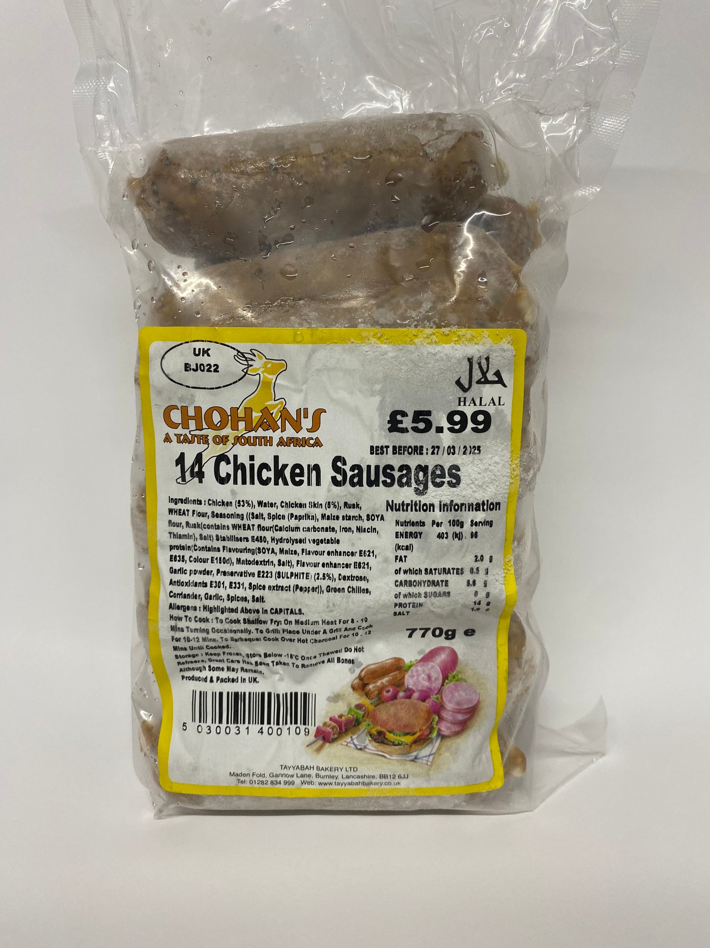 Chohan’s 14 Chicken Sausages