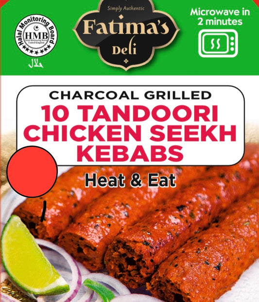 Fatimas Indian Deli 10 Tandoori Chicken Seekh Kebabs