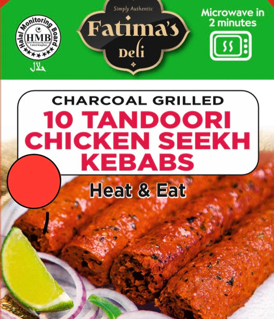 Fatima's 10 Tandoori Chicken Seeekh Kebabs 550g 2 For £11.49