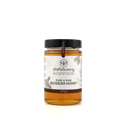 Shifa Honey - Pure & Raw Blossom Honey 500g & Shifa Honey Acacia Honeycomb 2 For £13