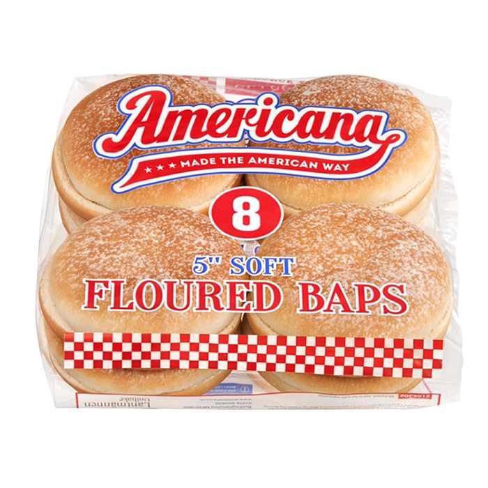 Americana 5" Floured Baps 8 pack