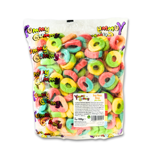 Yummu Gummy - Sour Neon Rings 1000g