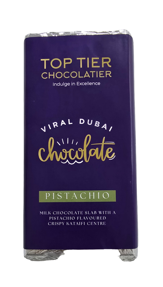 Top Tier Chocolatier Viral Dubai Pistachio Chocolate large Slab 400g