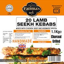 Fatima's 20 Lamb Seekh Kebabs 1.1kg 2 For £22